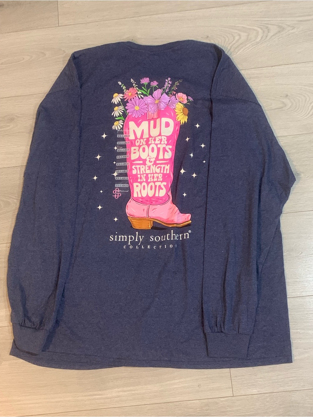Brand New Simply Southern Women’s Cowgirl Boots Long Sleeve T-Shirt Size 2XL